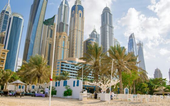 High-rise property towers located on Dubai Marina
